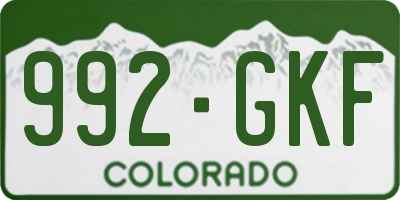CO license plate 992GKF