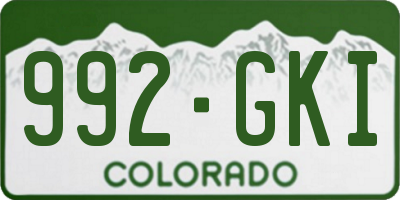 CO license plate 992GKI