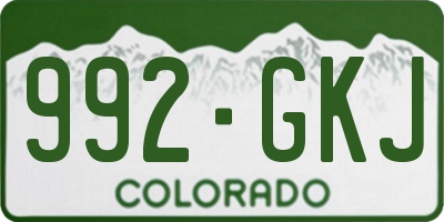 CO license plate 992GKJ