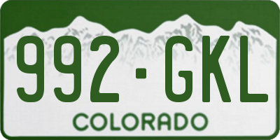 CO license plate 992GKL