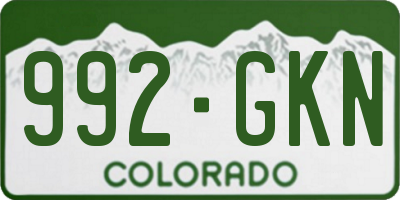 CO license plate 992GKN