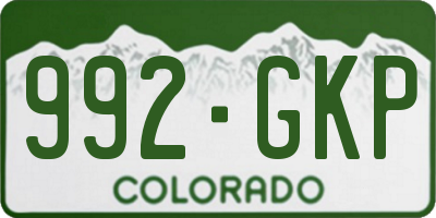 CO license plate 992GKP