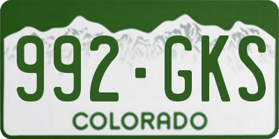 CO license plate 992GKS