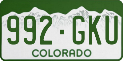CO license plate 992GKU