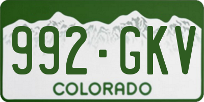 CO license plate 992GKV