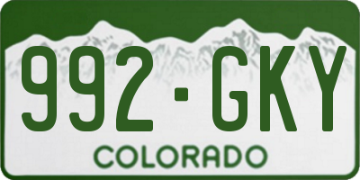 CO license plate 992GKY