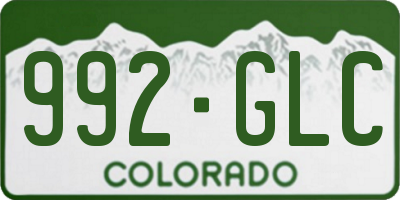 CO license plate 992GLC