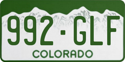CO license plate 992GLF