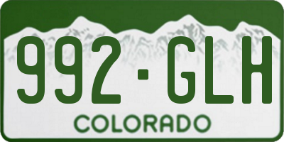 CO license plate 992GLH