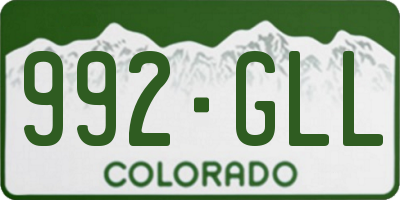 CO license plate 992GLL