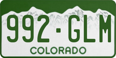 CO license plate 992GLM