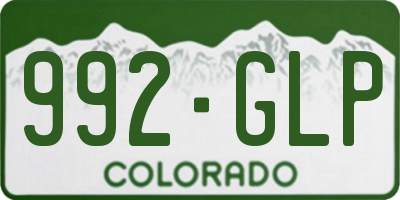 CO license plate 992GLP