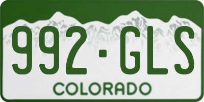 CO license plate 992GLS