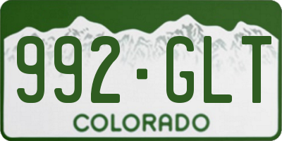 CO license plate 992GLT