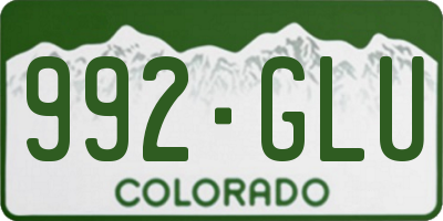 CO license plate 992GLU