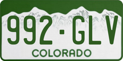 CO license plate 992GLV
