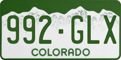 CO license plate 992GLX