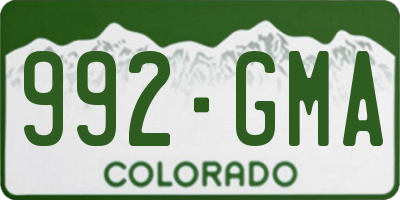 CO license plate 992GMA