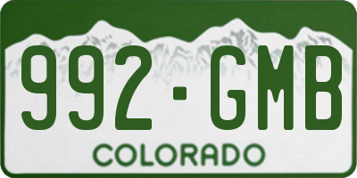 CO license plate 992GMB