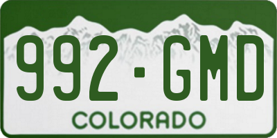 CO license plate 992GMD