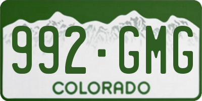 CO license plate 992GMG