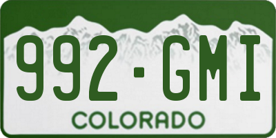 CO license plate 992GMI