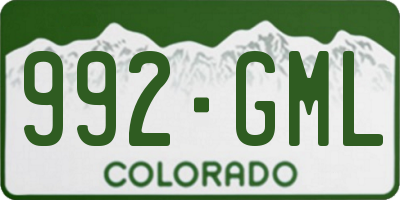 CO license plate 992GML
