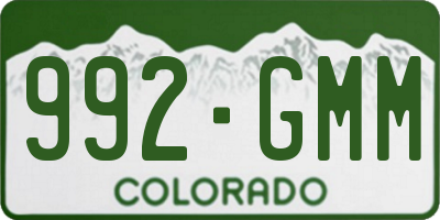 CO license plate 992GMM