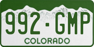 CO license plate 992GMP