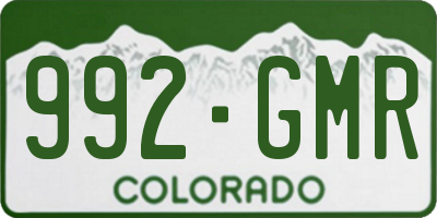 CO license plate 992GMR