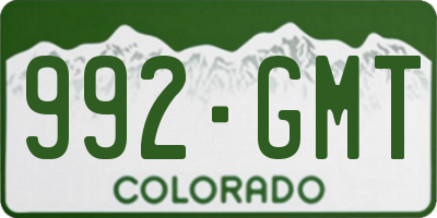 CO license plate 992GMT