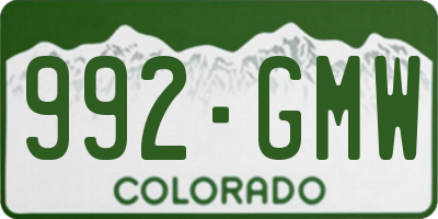 CO license plate 992GMW