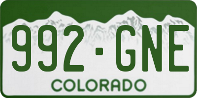 CO license plate 992GNE