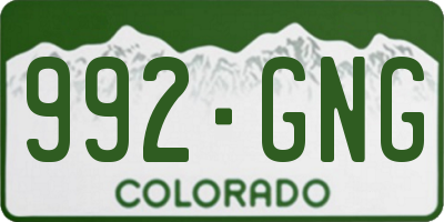 CO license plate 992GNG