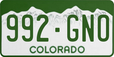 CO license plate 992GNO