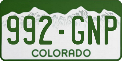 CO license plate 992GNP