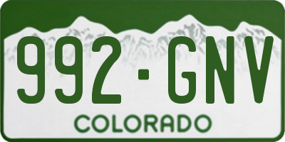 CO license plate 992GNV