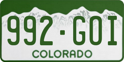 CO license plate 992GOI