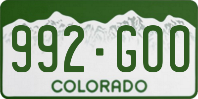 CO license plate 992GOO