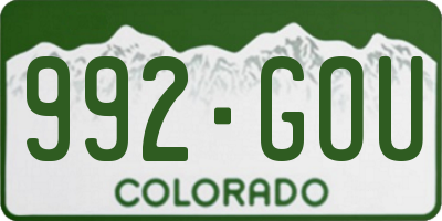 CO license plate 992GOU