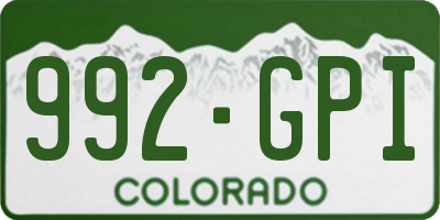 CO license plate 992GPI