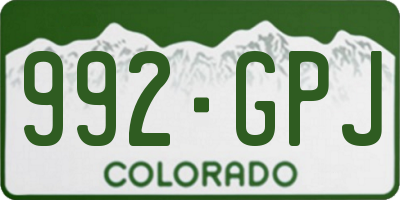 CO license plate 992GPJ