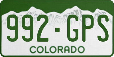CO license plate 992GPS