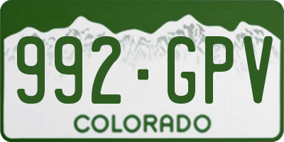 CO license plate 992GPV