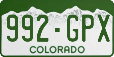 CO license plate 992GPX