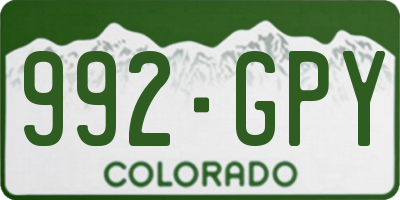 CO license plate 992GPY