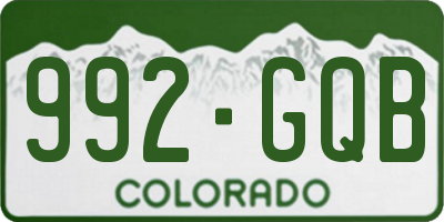 CO license plate 992GQB