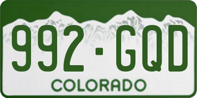CO license plate 992GQD