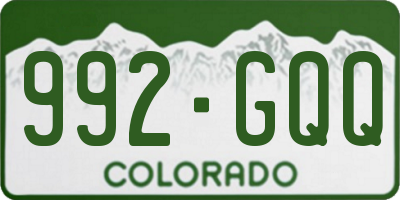 CO license plate 992GQQ