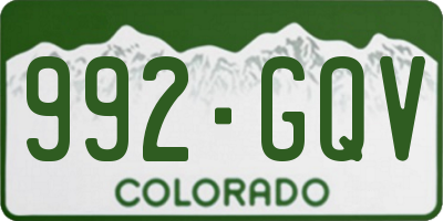 CO license plate 992GQV